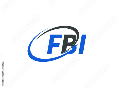 FBI letter creative modern elegant swoosh logo design