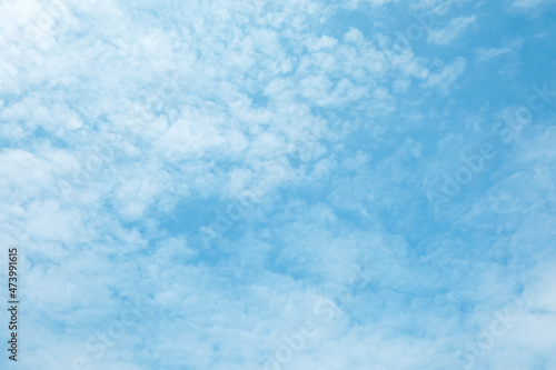 White clouds are soft and fluffy floating on blue sky for backgrounds concept, Selective focus