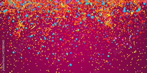 Confetti. Bright explosion. Firework. Texture with colorful glitters. Geometric background. Pattern for work. Print for banners  posters and textiles. Greeting cards. Doodle for design and business