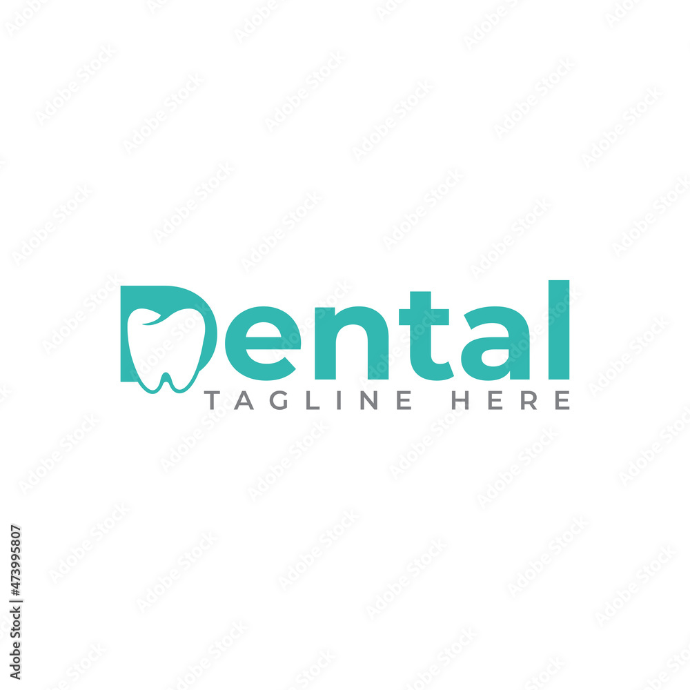 dental logo lettering design vector template dental logo wordmark dental typography