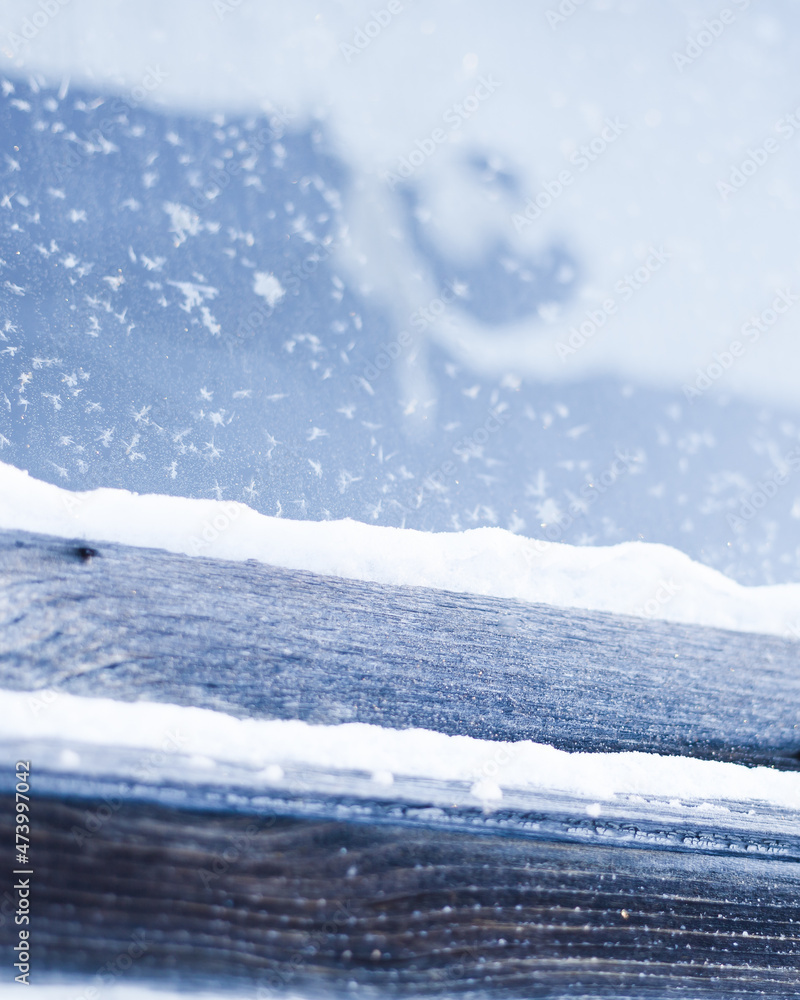 Closeup on window with frost on it