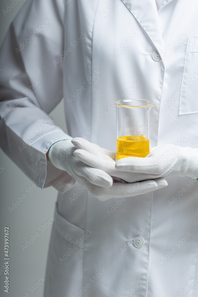 Chemical test tubes and flasks with petroleum products Chemical test tubes and flasks with petroleum products