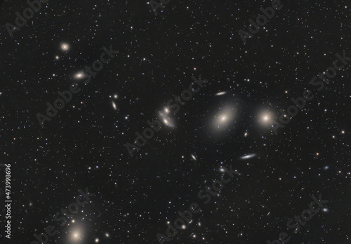 Astrophotography of Markarians Chain forming part of Virgo Cluster photo