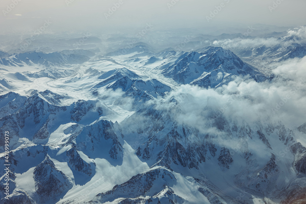 Himalaya Berge aufgenommen aus dem Flugzeug 