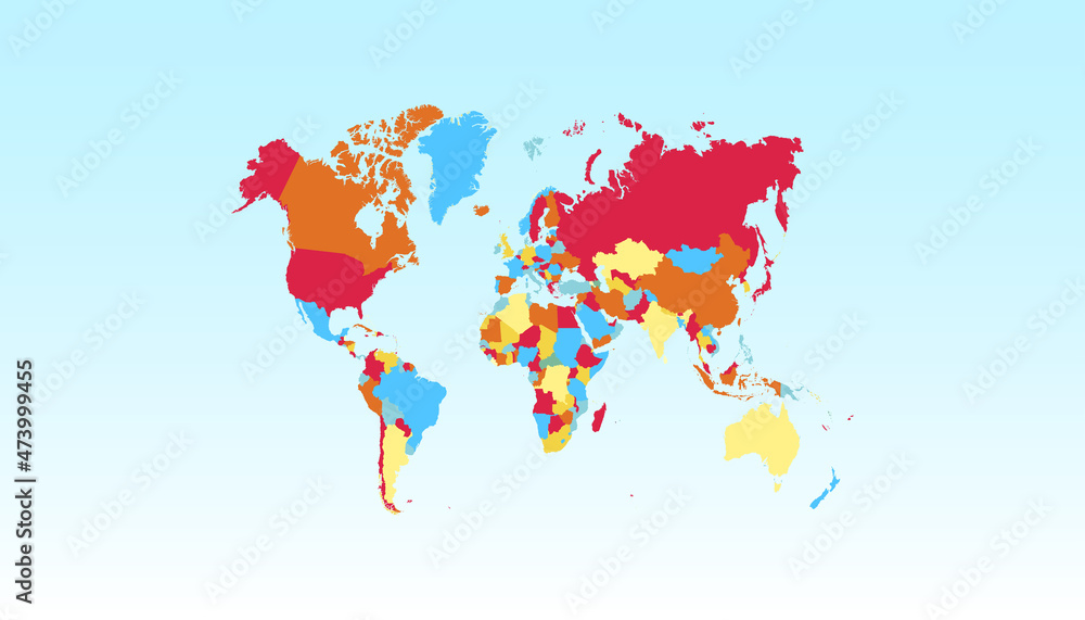 Obraz premium World map. Color vector modern. Silhouette map 