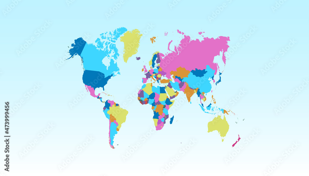 Obraz premium World map. Color vector modern. Silhouette map