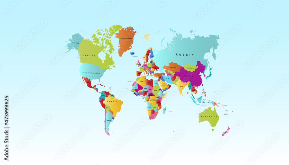 Obraz premium World map. Color vector modern. Silhouette map 