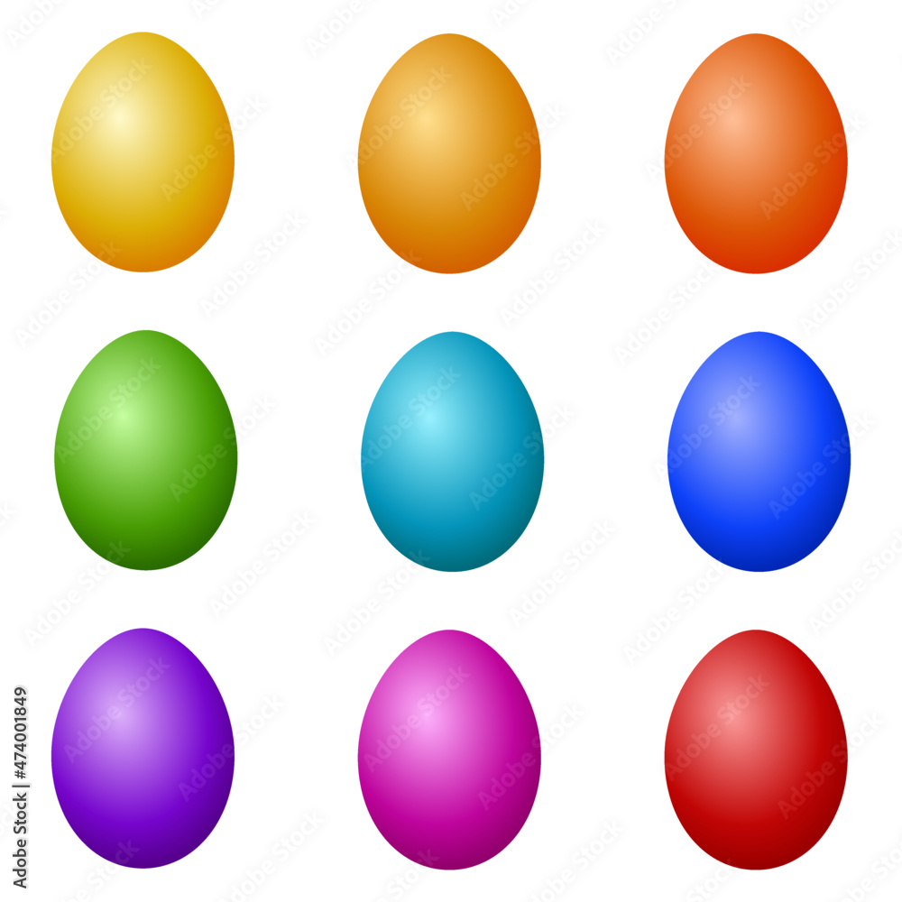 Set of colorful easter eggs