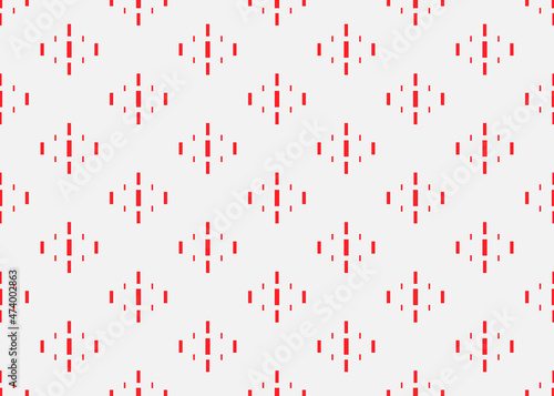 Geometric seamless pattern with red abstract pattern