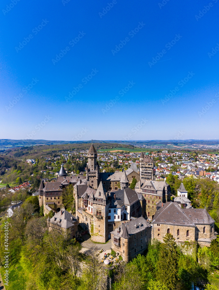 Germany, Hesse, Braunfels, Clear blue sky over Schloss Braunfels Germany, Hesse, Braunfels, Clear blue sky over Schloss Braunfels