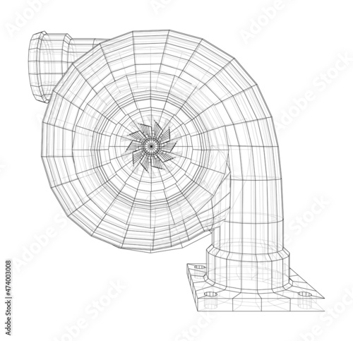 Automobile turbocharger concept outline photo