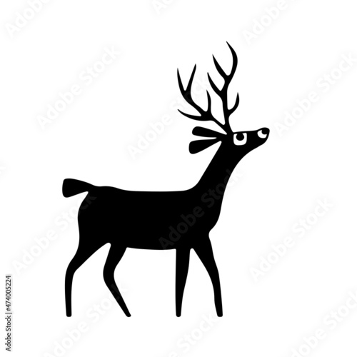 Reindeer Line Art Silhouette Design Element Art SVG EPS Logo PNG Vector Clipart Cutting Cut Cricut