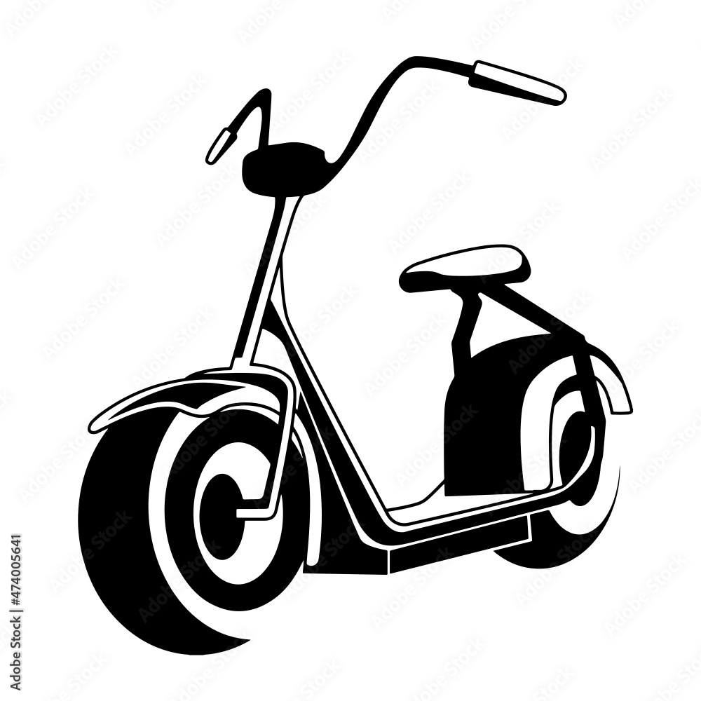 Scooter Line Art Silhouette Design Element Art SVG EPS Logo PNG Vector Clipart Cutting Cut