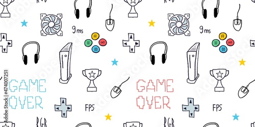 Gaming background seamless pattern