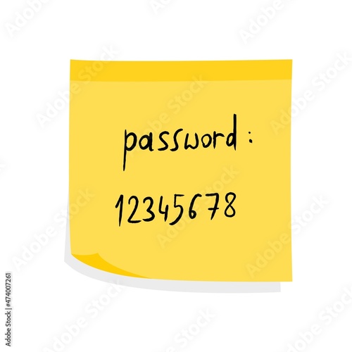 Easy password yellow note