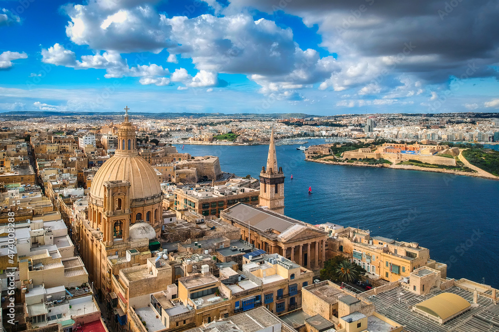 Obraz na płótnie Beautiful architecture in Valletta, capital city of Malta w salonie