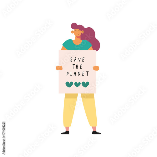 female ecologist with label