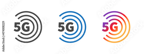 5G logos. High speed internet icon or logo. 5G communication technology. Vector illustration