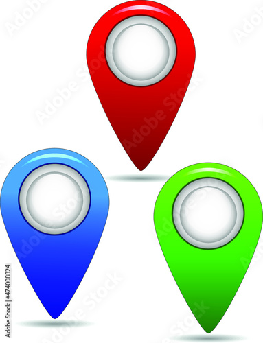 Free Download  Set of glossy location symbols. Vector illustration - GFXLoad