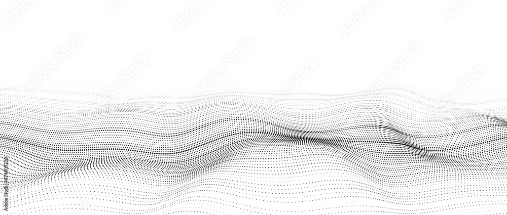 Futuristic technology. Digital cyberspace. Abstract vector wave with moving particles. Big data analytics. Futuristic technology. Digital cyberspace. Abstract vector wave with moving particles. Big data analytics.