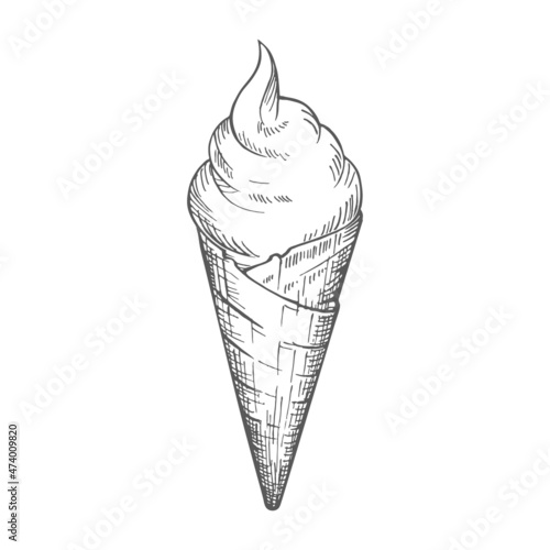 Waffle cone ice cream