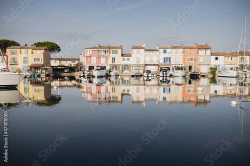 Sunrise in Port Grimaud, lacustre village in the south of France
