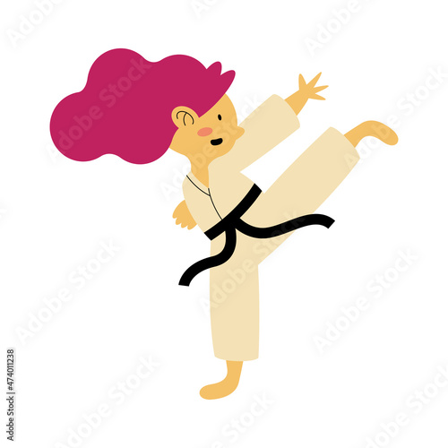 little girl practicing karate