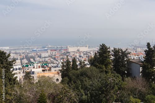 Top view of city Haifa