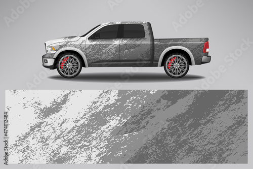 Car wrap design race livery vehicle vector. Graphic stripe racing background kit designs for vehicle, race car, rally, adventure and livery