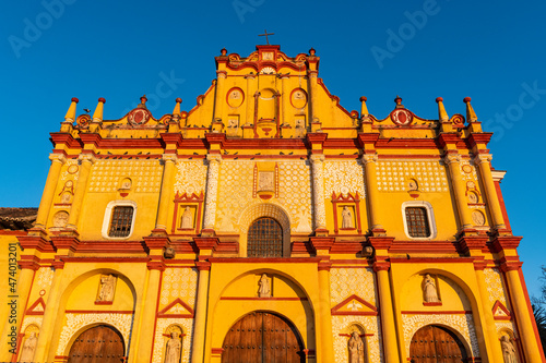 Mexico, Chiapas, San Cristobal de las Casas, Facade of Catedral de San Cristobal de las Casas photo