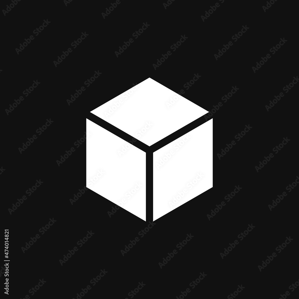 cube icon on grey background cube icon on grey background