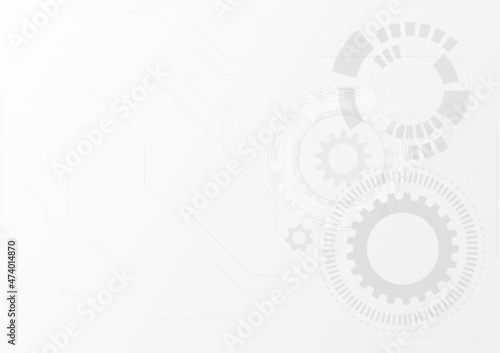 Black and white technology abstract background innovation concept vector with some elements of this image, gear ,research