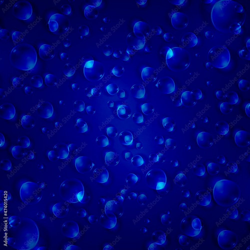 Blue background with texture. The texture formed by bubbles and water droplets sliding on the blue glass. Bitmap image. Blue background with texture. The texture formed by bubbles and water droplets sliding on the blue glass. Bitmap image.