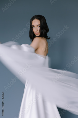 Portrait of a young beautiful bride Wedding engagement ceremony