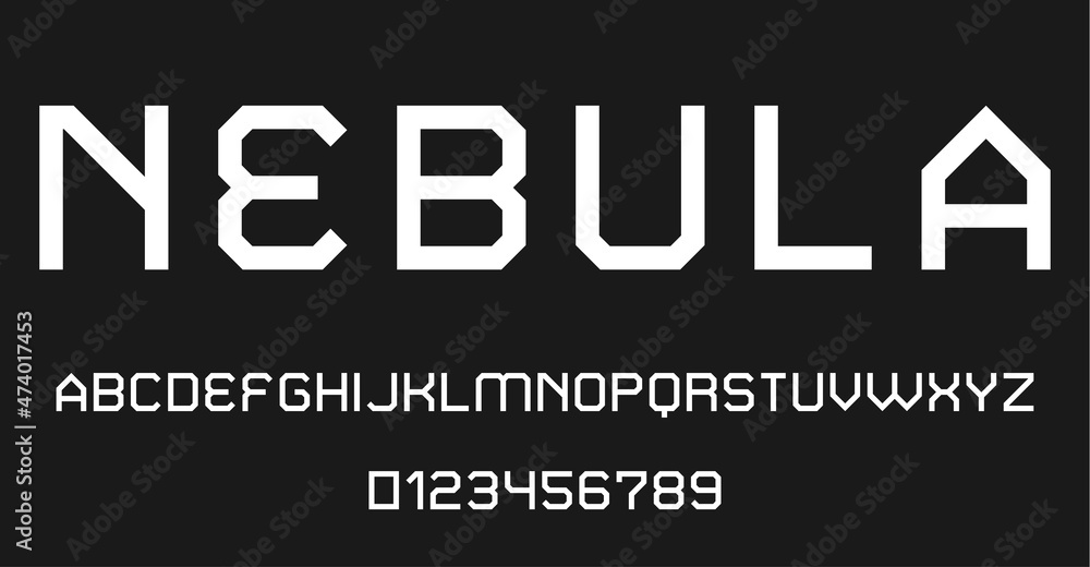 Set of alphabets font letters and numbers modern abstract design vector illustration Set of alphabets font letters and numbers modern abstract design vector illustration