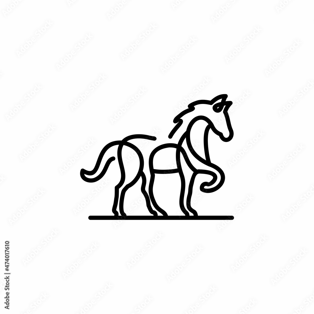 Fototapeta premium Elegant horse icon. Royal stallion logo. Equine stables sign. Equestrian brand emblem. Vector illustration.