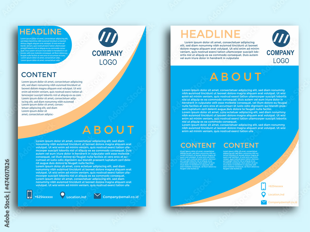 Obraz premium poster flyer pamphlet brochure cover design layout space for photo background, vector template in A4 size