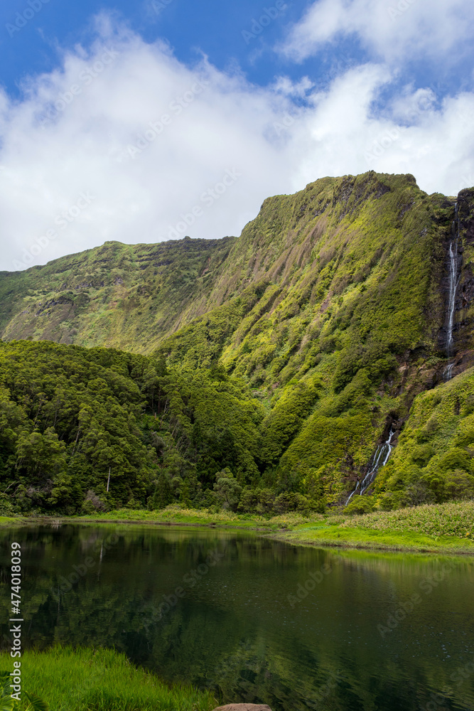 Azores landscape with waterfalls