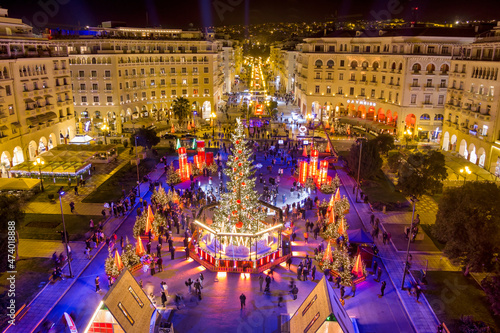 Aristotelous Square in Thessaloniki which was decorated for Christmas