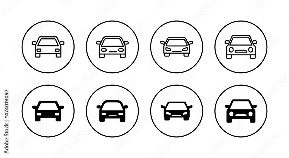 Car icons set. car sign and symbol. small sedan Car icons set. car sign and symbol. small sedan