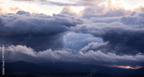 Dramatic clouds on a stormy evening - travel photography