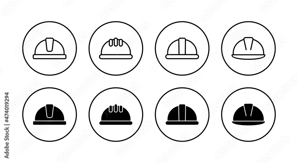 Helmet icons set. Motorcycle helmet sign and symbol. Construction helmet icon. Safety helmet Helmet icons set. Motorcycle helmet sign and symbol. Construction helmet icon. Safety helmet