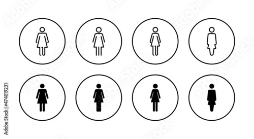 Female icons set. woman sign and symbol
