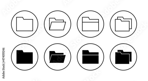 Folder icons set. folder sign and symbol