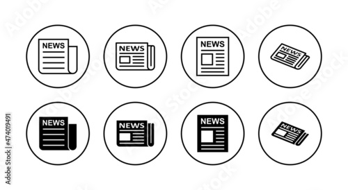 Newspaper icons set. news paper sign and symbolign
