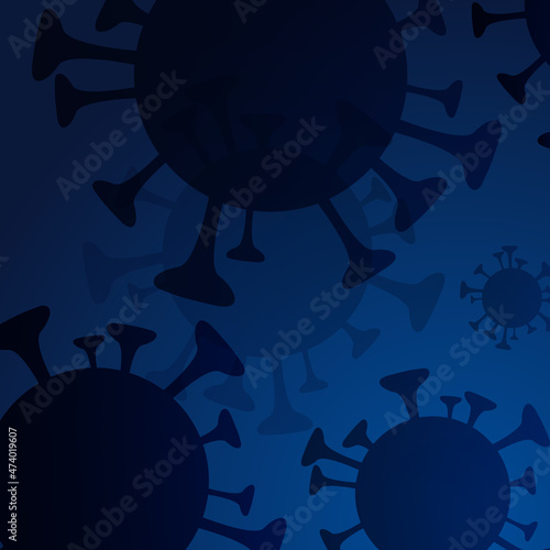 Covid 19 science illustration - coronavirus sars cov 2 - blue design