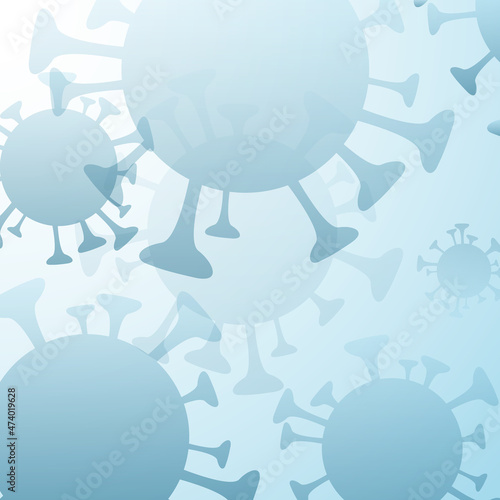 Covid 19 science illustration - coronavirus sars cov 2 - blue design