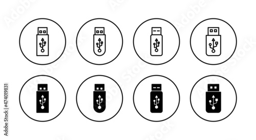 Usb icons set. Flash disk sign and symbol. flash drive sign.