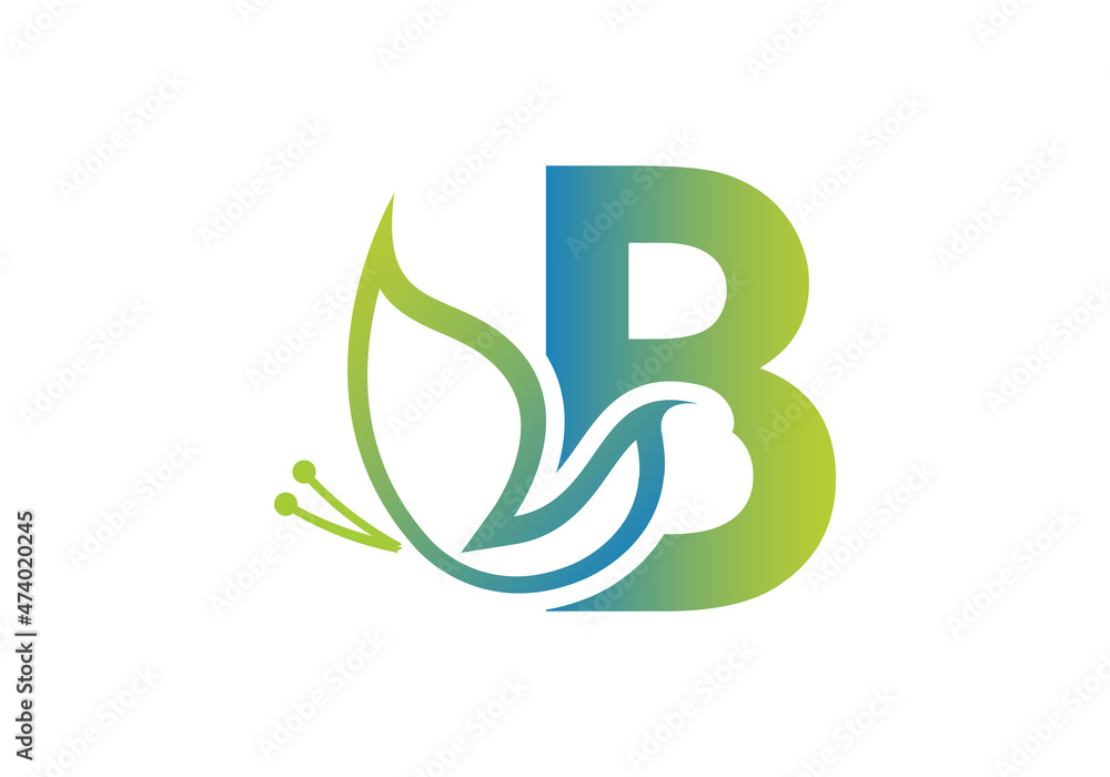 this is a creative letter B add butterfly icon design this is a creative letter B add butterfly icon design