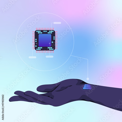 Microprocessor chip implant in human body
